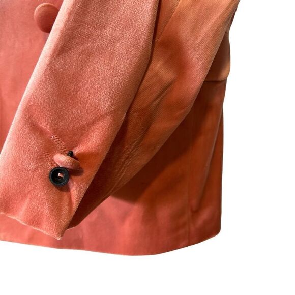 Topman slim double breasted six button velvet blazer in pink - Picture 7 of 11